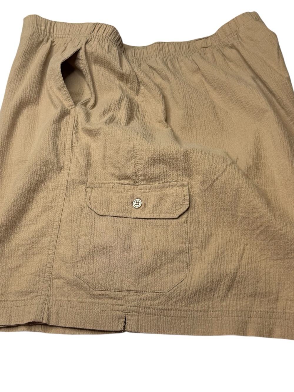 White & Stag Women's Casual Elastic Waist Tan Shortsn 22W/24W